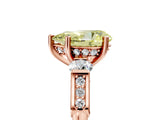 Rose gold Fancy Yellow Pear Cut Brilliant Three-Stone Pave Band with Four-Prong Setting_5