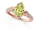 Rose gold Fancy Yellow Pear  Cut Cathedral Pave Diamond Engagement Ring with Six-Prong Setting_29