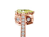 Rose gold Fancy Yellow Pear  Cut Cathedral Pave Diamond Engagement Ring with Six-Prong Setting_33