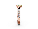 Rose gold Fancy Yellow Pear  Cut Channel Set Diamond Engagement Ring with Four-Prong Setting_225