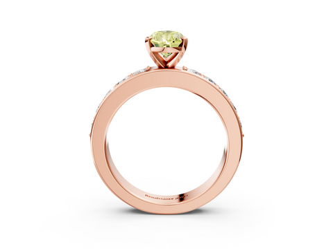 Rose gold Fancy Yellow Pear  Cut Channel Set Diamond Engagement Ring with Four-Prong Setting_226