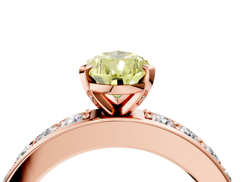 Rose gold Fancy Yellow Pear  Cut Channel Set Diamond Engagement Ring with Four-Prong Setting_227