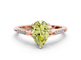 Rose gold Fancy Yellow Pear  Cut Channel Set Solitaire Engagement Ring with Four-Prong Setting_220