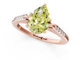 Rose gold Fancy Yellow Pear  Cut Channel Set Solitaire Engagement Ring with Four-Prong Setting_221