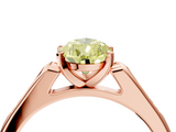 Rose gold Fancy Yellow Pear  Cut Channel Set Solitaire Engagement Ring with Four-Prong Setting_224