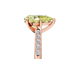 Rose gold Fancy Yellow Pear  Cut Channel Set Solitaire Engagement Ring with Four-Prong Setting_225