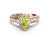 Rose gold Fancy Yellow Pear  Cut Channel Set Solitaire Engagement Ring with Prong Setting_20