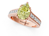 Rose gold Fancy Yellow Pear  Cut Channel Set Solitaire Engagement Ring with Prong Setting_21