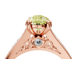 Rose gold Fancy Yellow Pear  Cut Channel Set Solitaire Engagement Ring with Prong Setting_24