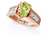 Rose gold Fancy Yellow Pear Cut Cut Channel Set Solitaire Ring with Four-Prong Setting_1
