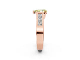 Rose gold Fancy Yellow Pear Cut Cut Channel Set Solitaire Ring with Four-Prong Setting_2