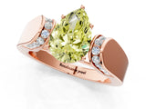 Rose gold Fancy Yellow Pear Cut Cut Diamond Channel Set Solitaire Ring with Four-Prong Setting_1