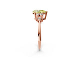 Rose gold Fancy Yellow Pear Cut Cut Diamond Cluster Ring with Solitaire Band and Four-Prong Setting_14