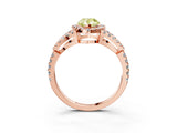 Rose gold Fancy Yellow Pear Cut Cut Diamond Halo Engagement Ring with Open Split Pavé Band_3