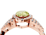 Rose gold Fancy Yellow Pear Cut Cut Diamond Halo Engagement Ring with Open Split Pavé Band_4