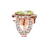 Rose gold Fancy Yellow Pear Cut Cut Diamond Halo Engagement Ring with Open Split Pavé Band_5