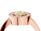 Rose gold Fancy Yellow Pear Cut-Cut Diamond Halo Engagement Ring with Pave Band and Prong Setting_4