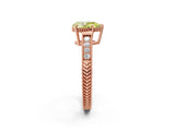 Rose gold Fancy Yellow Pear Cut Cut Diamond Milgrain Pave Band Four-Prong Setting Ring_5