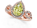 Rose gold Fancy Yellow Pear Cut Cut Halo Diamond Infinity Band with Four-Prong Setting_1