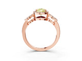 Rose gold Fancy Yellow Pear Cut Cut Halo Diamond Infinity Band with Four-Prong Setting_3