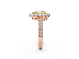 Rose gold Fancy Yellow Pear Cut Cut Halo Diamond Pavé Engagement Ring with Milgrain Detailing_2