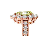 Rose gold Fancy Yellow Pear Cut Cut Halo Diamond Pavé Engagement Ring with Milgrain Detailing_5