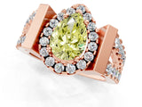 Rose gold Fancy Yellow Pear Cut Cut Halo Split Shank Prong Set Ring_1