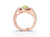 Rose gold Fancy Yellow Pear Cut Cut Halo Split Shank Prong Set Ring_3
