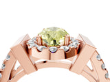 Rose gold Fancy Yellow Pear Cut Cut Halo Split Shank Prong Set Ring_4