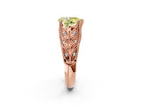 Rose gold Fancy Yellow Pear Cut Cut Milgrain Pave Diamond Engagement Ring with Four-Prong Setting_5