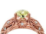 Rose gold Fancy Yellow Pear Cut Cut Milgrain Pave Diamond Engagement Ring with Four-Prong Setting_7