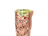 Rose gold Fancy Yellow Pear Cut Cut Milgrain Pave Diamond Engagement Ring with Four-Prong Setting_8