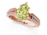 Rose gold Fancy Yellow Pear Cut Cut Pave Split Shank Engagement Ring with Four-Prong Setting_1