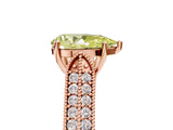 Rose gold Fancy Yellow Pear Cut Cut Pave Split Shank Engagement Ring with Four-Prong Setting_5