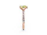 Rose gold Fancy Yellow Pear Cut Diamond Brilliant Solitaire Ring with Pavé Band and Four-Prong Setting_14