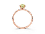 Rose gold Fancy Yellow Pear Cut Diamond Brilliant Solitaire Ring with Pavé Band and Four-Prong Setting_15