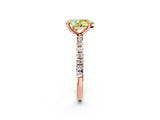 Rose gold Fancy Yellow Pear Cut Diamond Brilliant Solitaire Ring with Pavé Band and Four-Prong Setting_20