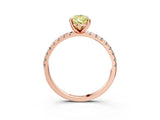 Rose gold Fancy Yellow Pear Cut Diamond Brilliant Solitaire Ring with Pavé Band and Four-Prong Setting_21