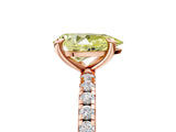 Rose gold Fancy Yellow Pear Cut Diamond Brilliant Solitaire Ring with Pavé Band and Four-Prong Setting_23