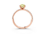 Rose gold Fancy Yellow Pear Cut Diamond Brilliant Solitaire Ring with Pavé Band and Four-Prong Setting_3