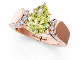 Rose gold Fancy Yellow Pear Cut Diamond Channel Set Solitaire Ring with Four-Prong Setting_13