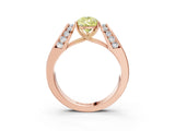 Rose gold Fancy Yellow Pear Cut Diamond Channel Set Solitaire Ring with Four-Prong Setting_15