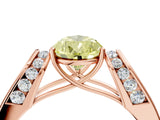Rose gold Fancy Yellow Pear Cut Diamond Channel Set Solitaire Ring with Four-Prong Setting_16
