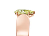 Rose gold Fancy Yellow Pear Cut Diamond Channel Set Solitaire Ring with Four-Prong Setting_17