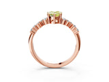 Rose gold Fancy Yellow Pear Cut Diamond Cluster Pavé Band with Four-Prong Setting_15