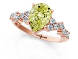 Rose gold Fancy Yellow Pear Cut Diamond Cluster Pavé Band with Four-Prong Setting_4