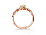 Rose gold Fancy Yellow Pear Cut Diamond Cluster Pavé Band with Four-Prong Setting_6