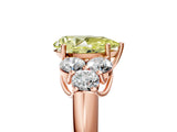 Rose gold Fancy Yellow Pear  Cut Diamond Cluster Ring with Round Accent Stones and Prong Setting on a Classic Band_57