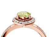 Rose gold Fancy Yellow Pear Cut Diamond Double Halo Ring with Split Shank and Four-Prong Setting_4