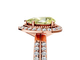 Rose gold Fancy Yellow Pear Cut Diamond Double Halo Ring with Split Shank and Four-Prong Setting_5